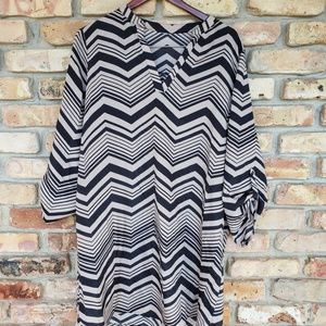 Shift Dress With Chevron Print